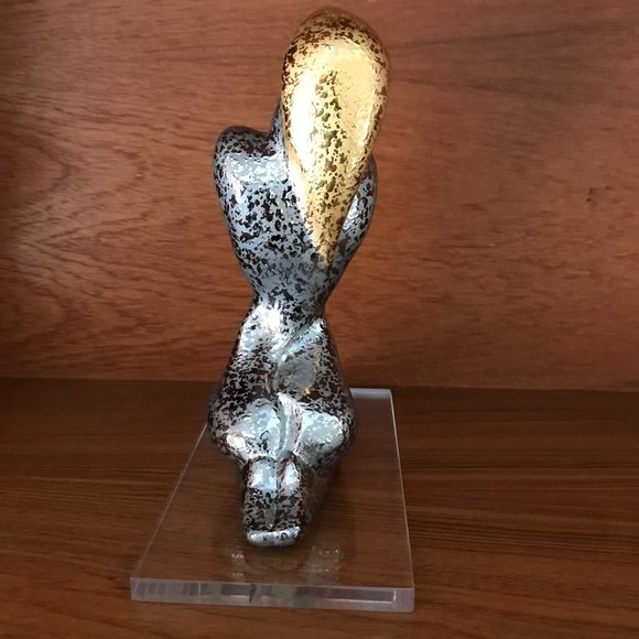 Axia Hand Made 24K Gold Plated Porcelain Female Figurine Sculpture Statue - Picture 5 of 8